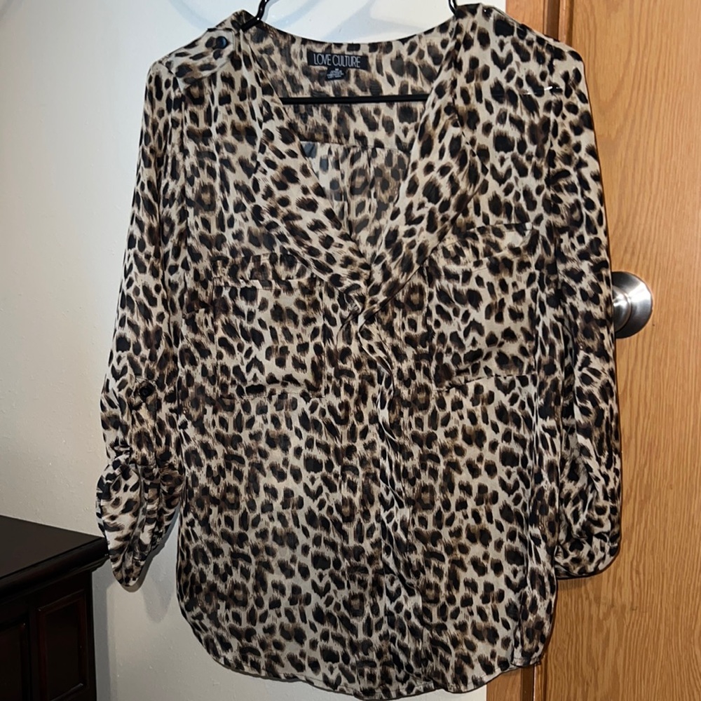 Love Culture Cheetah Print Blouse